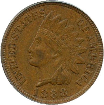 image for: 1888 1c PCGS AU55