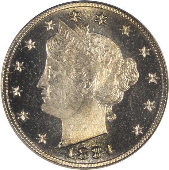 image for: 1884 5c PCGS/CAC Proof 65 CAM