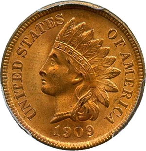 image for: 1909-S Indian 1c PCGS/CAC MS65 RD - Gem Key Date