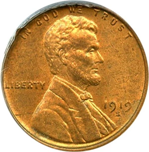 image for: 1919-S 1c PCGS MS64 RD - Very Scarce this Nice