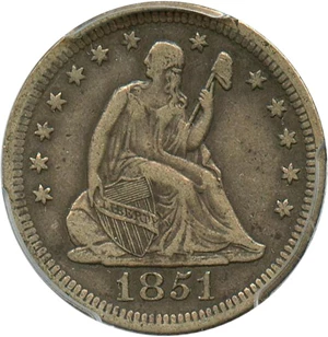 image for: 1851-O 25c PCGS VF25 - Very Tough Date