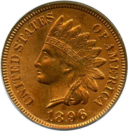 image for: 1896 1c PCGS/CAC MS64 RD