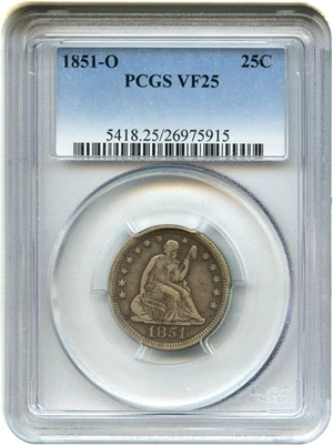 image for: 1851-O 25c PCGS VF25 - Very Tough Date