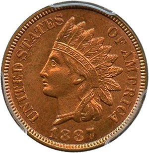 image for: 1887 1c PCGS MS65 RD