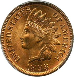 image for: 1893 1c PCGS/CAC MS64 RD