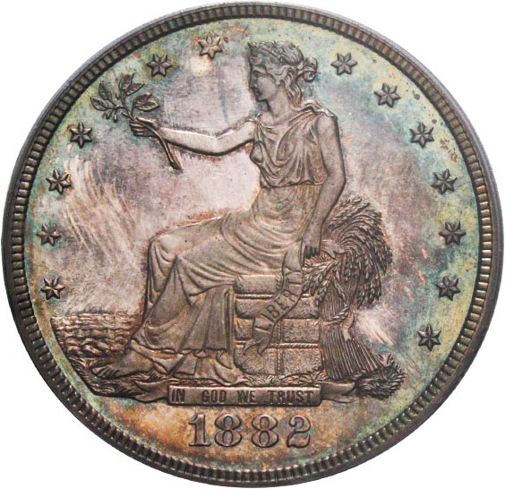 image for: 1882 Trade$ PCGS Proof 64 CAM - Colorful Toning
