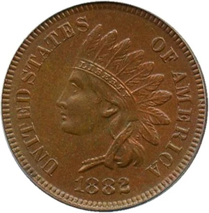 image for: 1882 1c PCGS MS63 BN