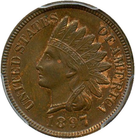 image for: 1897 1c PCGS MS64 BN