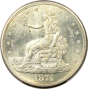 image for: 1874-S Trade$ PCGS/CAC MS63