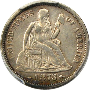 image for: 1873 10c PCGS XF45 (Arrows)
