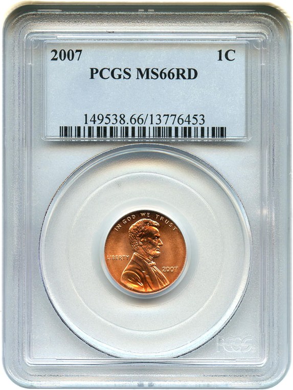 image for: 2007 1c PCGS MS66 RD