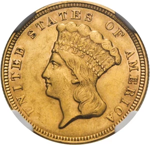 image for: 1856 $3 NGC/CAC AU55