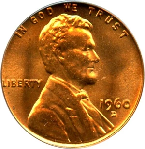 image for: 1960-D 1c PCGS MS66 RD (Small Date)