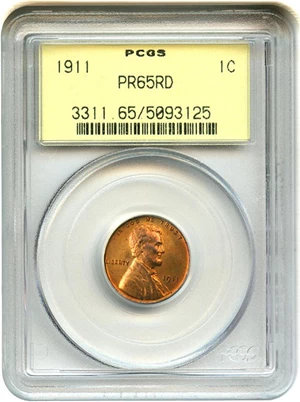 image for: 1911 1c PCGS Proof 65 RD OGH - Scarce Matte Proof Lincoln