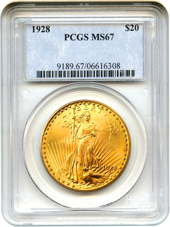 1928 $20 Saint Gaudens Gold Coin Pricing Guide | The Greysheet