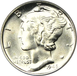 image for: 1945-S 10c PCGS/CAC MS66 (Micro S)