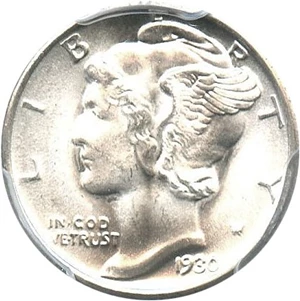 image for: 1930-S 10c PCGS MS67 FB - Rare, High Quality Gem