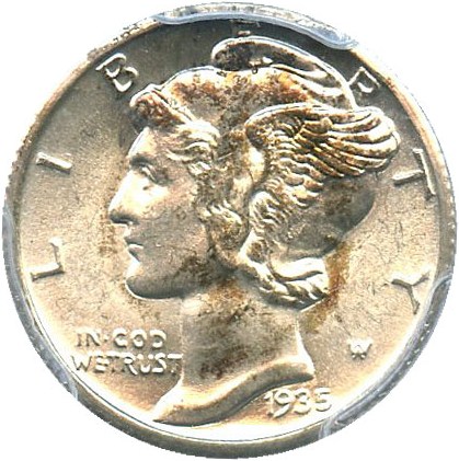 image for: 1935-S 10c PCGS MS65