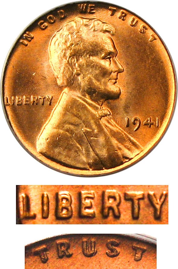 image for: 1941 1c PCGS/CAC MS64 RB (Doubled Die Obverse) Full Red Obverse, Colorful Reverse