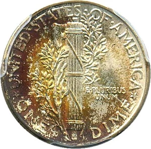 image for: 1943-D 10c PCGS MS66 - Colorful Toning