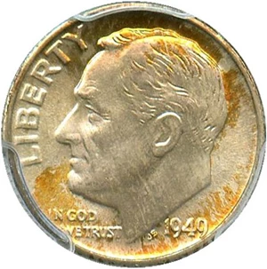 image for: 1949-D 10c PCGS MS67 FB - No Reserve!