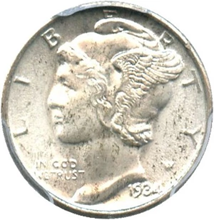 image for: 1934 10c PCGS MS65