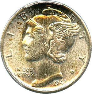 image for: 1943-S 10c PCGS MS66 - Colorful Toning