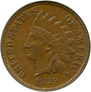 image for: 1879 1c PCGS/CAC MS63 BN (Eagle Eye Photoseal)