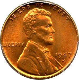 image for: 1947-D 1c PCGS MS67 RD - Tied for Finest at PCGS