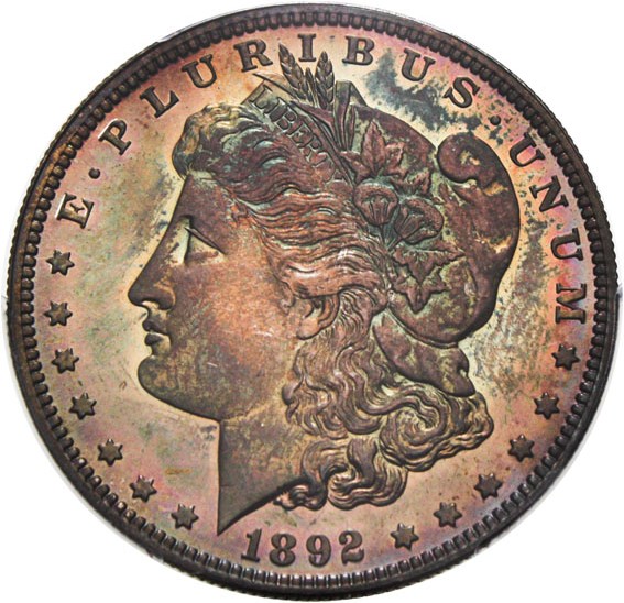 image for: 1892 $1 PCGS/CAC Proof 66 - Colorful Toning - No Reserve!