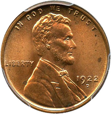 image for: 1922-D 1c PCGS MS64 RD
