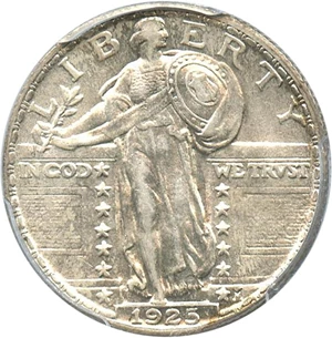 image for: 1925 25c PCGS AU58