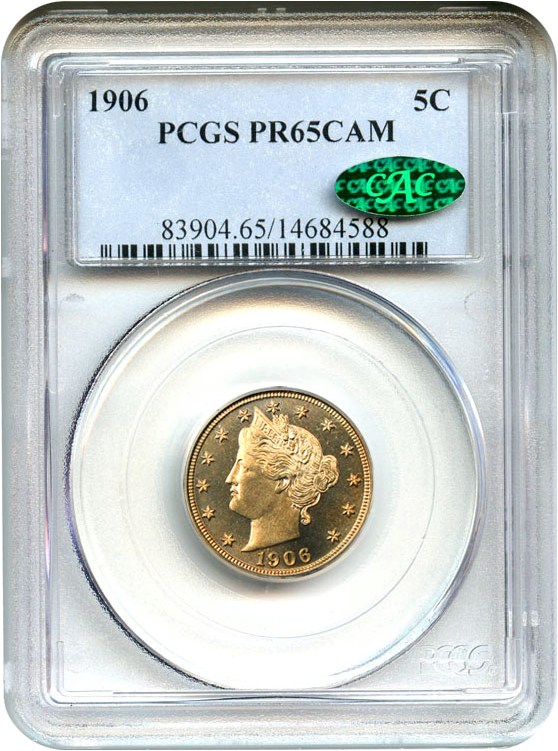 image for: 1906 5c PCGS/CAC Proof 65 CAM