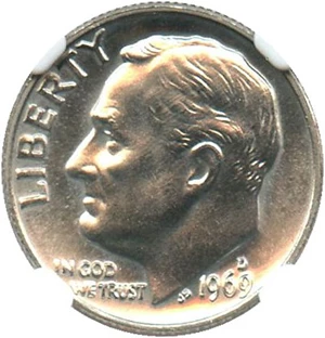 image for: 1969-D/D 10c NGC MS65 FB (FS-501)