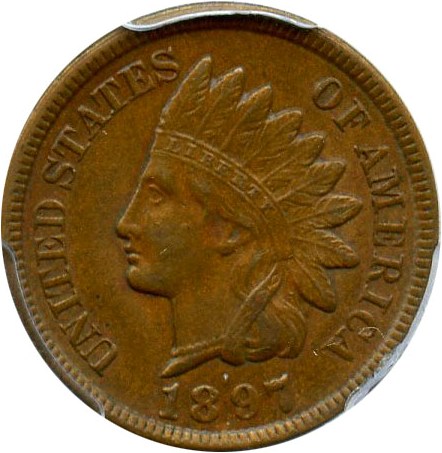 image for: 1897 1c PCGS MS62 BN