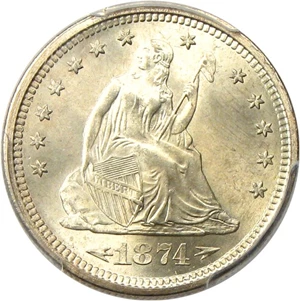 image for: 1874-S Arrows 25c PCGS MS67 - Sublime Gem Type Coin - No Reserve!