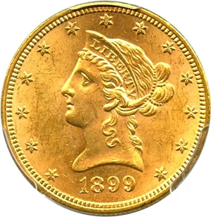 image for: 1899 $10 PCGS MS62 - No Reserve!