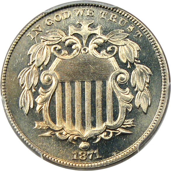 image for: 1871 5c PCGS/CAC Proof 66