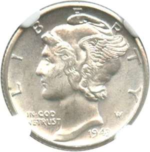 image for: 1943-D 10c NGC MS65