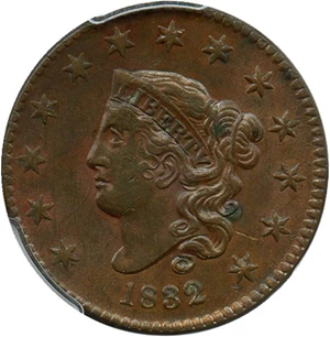 image for: 1832 1c PCGS AU58 (Large Letters)