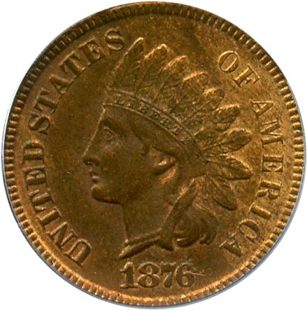 image for: 1876 1c PCGS/CAC MS63 RB - No Reserve!