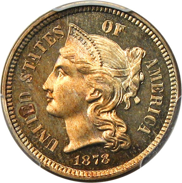 image for: 1878 3cN PCGS Proof 65 CAM - Proof Only Issue