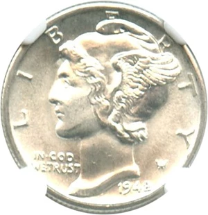 image for: 1942-D 10c NGC MS66