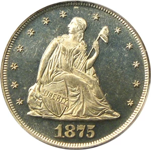image for: 1875 20c PCGS/CAC Proof 65 CAM - Wonderful Gem Proof Twenty Cent