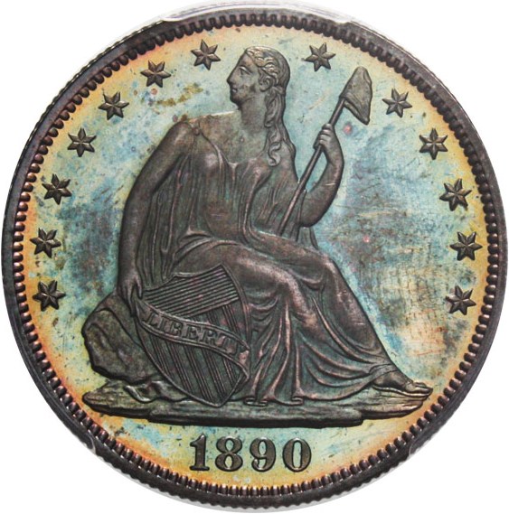image for: 1890 50c PCGS Proof 66 - Colorful Toning