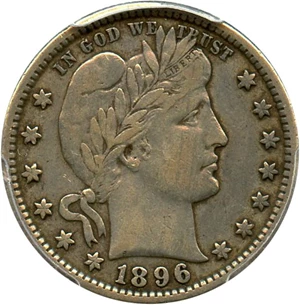 image for: 1896 25c PCGS VF35