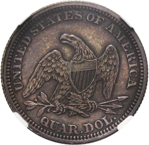 image for: 1865 25c NGC/CAC AU58
