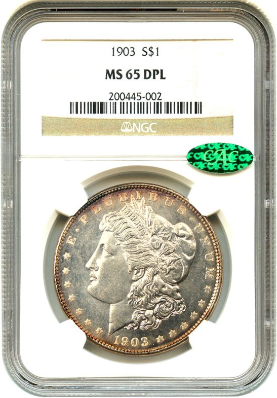 image for: 1903 $1 NGC/CAC MS65 DMPL - Tied for Finest DMPL, The ONLY CAC DMPL of this date!