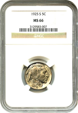 image for: 1925-S 5c NGC MS66 - Amazing Registry Quality Gem - No Reserve!