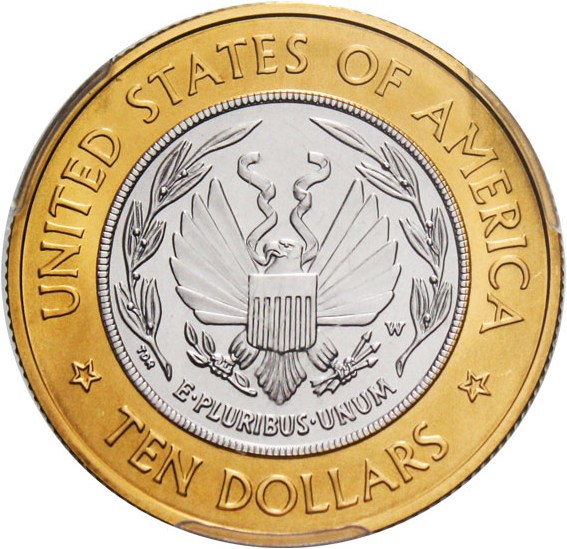 image for: 2000-W Library of Congress $10 PCGS MS69 (Bimetallic)
